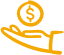 Hand holding coin icon representing giving or donations