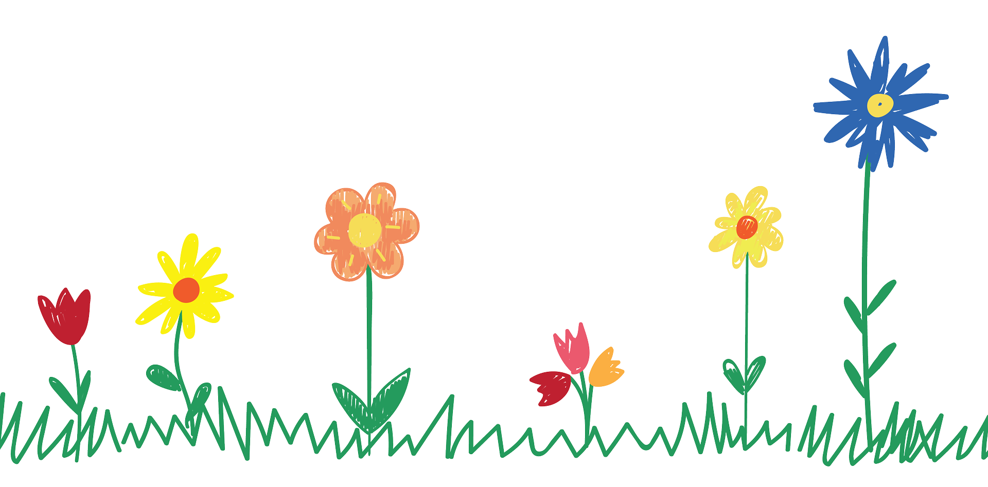 Hand-drawn flower and grass illustration for spring or hope themes