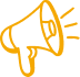 Yellow megaphone icon on light background for awareness and advocacy